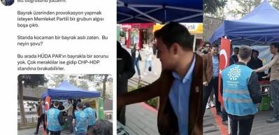 Memleket Partisi'nden H&Uuml;DA PAR standında provokasyon