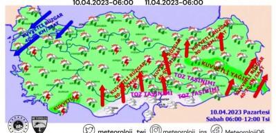 Meteorolojiden uyarı &uuml;st&uuml;ne uyarı!İşte sağanak yağmur beklenen yerler...