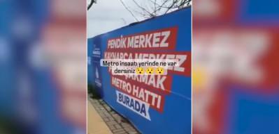 Reklam afişlerinin arkasından bakın ne &ccedil;ıktı! İşte İBB&rsquo;nin &lsquo;metro &ccedil;alışması&rsquo;