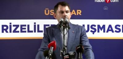 Bakan Murat Kurum, Rizelilere m&uuml;jdeyi verdi!