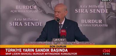 MHP lideri Devlet Bah&ccedil;eli "İ&ccedil; savaş" &ccedil;ıkar diyenlere tepki g&ouml;sterdi...
