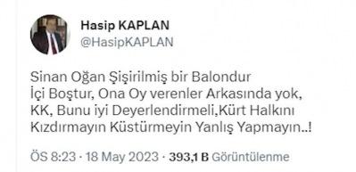 Hasip Kaplan'dan 'Sinan Oğan' mesajı
