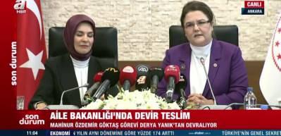Aile ve Sosyal Hizmetler Bakanlığında devir teslim t&ouml;reni ger&ccedil;ekleştirildi