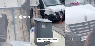 Çöp konteynerinde mahsur kalan kadının imdadına gençler yetişti!