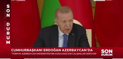 Cumhurbaşkanı Erdoğan ilişikilerin gelişmesi i&ccedil;in Zengezur Koridoru'nu işaret etti, &ccedil;&uuml;nk&uuml;...