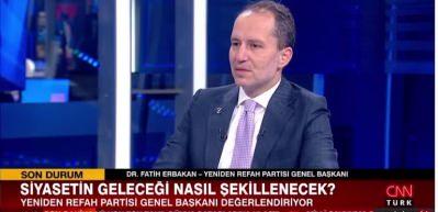 Yeniden Refah Partisi lideri Erbakan "Milli G&ouml;r&uuml;ş &ccedil;izgisi gericilik değildir" ifadelerini kullandı