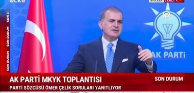 AK Parti s&ouml;zc&uuml;s&uuml; &Ouml;mer &Ccedil;elik "T&uuml;rkiye Cumhurbaşkanı" ibaresine a&ccedil;ıklık getirdi...