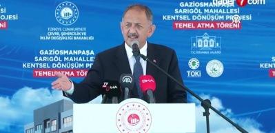 Bakan Mehmet &Ouml;zhaseki :1 bu&ccedil;uk milyon evimizi yenilemek durumundayız