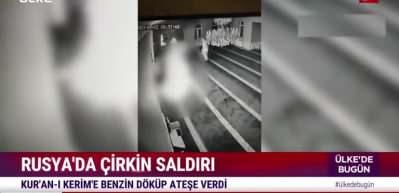 Al&ccedil;ak saldırı... Rusya'da bir kişi camideki Kur'an-ı Kerim'leri toplayıp ateşe verdi