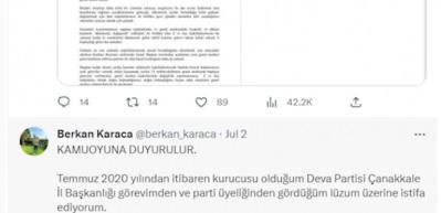 DEVA Partisi'nde istifalar devam ediyor!