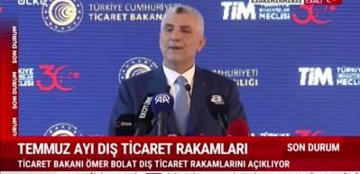 Bakan Bolat dış ticaret verilerini a&ccedil;ıklıyor