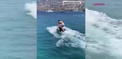 Kıvan&ccedil; Tatlıtuğ deniz &uuml;zerinde adeta şov yaptı! O anlar beğeni topladı