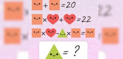 Matematik zek&acirc; testi: Denklemi tamamlayarak yeşil &uuml;&ccedil;genin değerini 20 saniyede bulabilir misin?