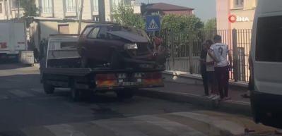 Freni boşalan otomobil dehşet sa&ccedil;tı! 