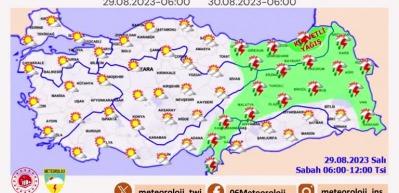 Meteoroloji bazı b&ouml;lgeler i&ccedil;in sağanak bazıları i&ccedil;inse kavurucu sıcak uyarısında bulundu