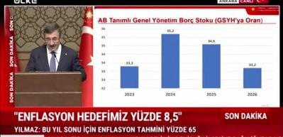 Cumhurbaşkanı Yardımcısı Cevdet Yılmaz 'B&uuml;t&ccedil;e a&ccedil;ığını kademeli olarak d&uuml;ş&uuml;r&uuml;yoruz'dedi