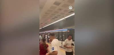 G&ouml;r&uuml;nt&uuml;ler İstanbul'dan! Bu sefer tramvayda yangın &ccedil;ıktı...