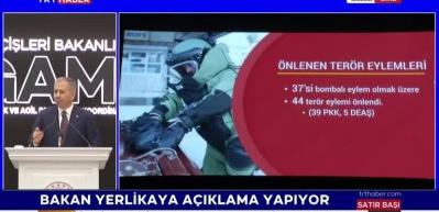 Bakan a&ccedil;ıkladı: Son &uuml;&ccedil; ayda tam 44 ter&ouml;r eylemi &ouml;nlendi