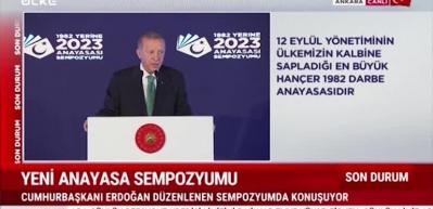 Cumhurbaşkanı Erdoğan Yeni Anayasa sempozyumunda konuştu