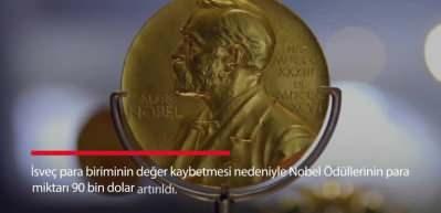 Nobel &Ouml;d&uuml;llerinin para miktarı 90 bin dolar artırıldı