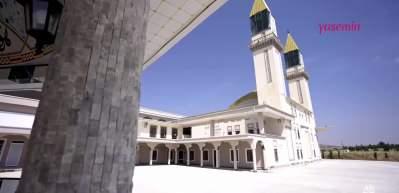 Kırıkkale'de kuş bakışı bakıldığında Allah lafzının g&ouml;r&uuml;nd&uuml;ğ&uuml; camii tamamlandı