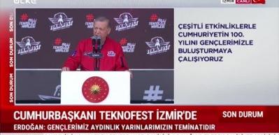 Başkan Erdoğan Teknofest'e herkesin gelip burayı tecr&uuml;be etmesi konusunda &ccedil;ağrıda bulundu...