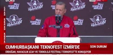 Cumhurbaşkanı Erdoğan'dan Teknofest gen&ccedil;lerine seslendi! Kucaklaşmaya geldik...