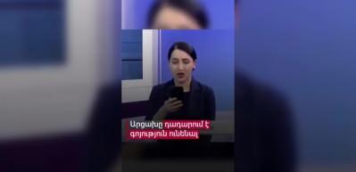 Ermeni spiker, Karabağ'daki işgalci s&ouml;zde cumhuriyetin yıkılışını ağlayarak duyurdu