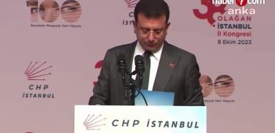 CHP Kongresi'nde İmamoğlu'nun lafı, "Halkın umudu Kılı&ccedil;daroğlu" sloganlarıyla kesildi