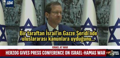 CNN muhabirinin Gazze sorusu İsrail Cumhurbaşkanı Herzog'u &ccedil;ıldırttı