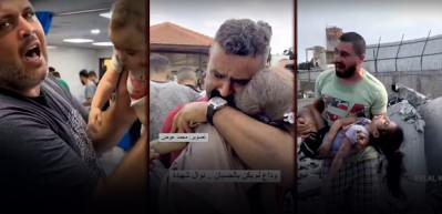 İsrail'in katliamı s&uuml;r&uuml;yor! Evlat acısı yaşayan babaların g&ouml;r&uuml;nt&uuml;leri y&uuml;rek yaktı!