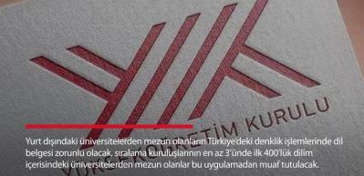 Dil belgesi zorunlu olacak!