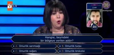 "Omurilik sarımsağı" Milyoner'e damga vurdu! Doktor o sorunun cevabını yanlış verdi