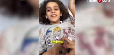 Yaralı Filistinli kız &ccedil;ocuğu İşgalci İsrail'e meydan okudu!