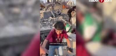 İşgalci İsrail'in saldırıları sonucu ailesi enkaz altında kalan &ccedil;ocuk: Keşke bunlar bir r&uuml;ya olsaydı