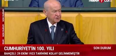 Bah&ccedil;eli: T&uuml;rk Milleti cumhuriyetle b&uuml;t&uuml;nleşmiştir