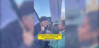 Yaşlı bir Yahudi, İsrail'e ve İngiltere'ye sert tepki g&ouml;sterdi: Filistinle beraberim