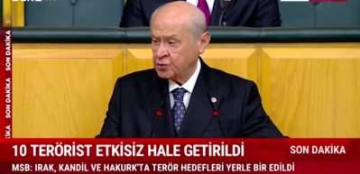 MHP Genel Başkanı Devlet Bah&ccedil;eli, partisinin TBMM'deki grup toplantısında a&ccedil;ıklamalarda bulunuyor
