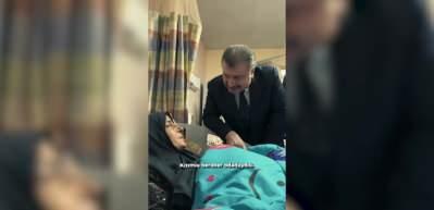 Sağlık Bakanı Koca İsrail saldırısından yaralı kurtulan kadın ile sohbeti izleyen herkesi duygulandırdı