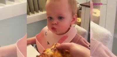 Küçük bebek yemek tercihi ile herkesi şaşırttı! Tepkisi gündem oldu