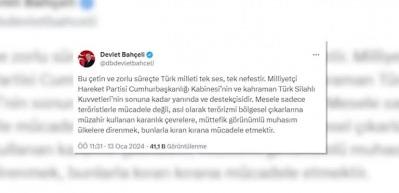 SON DAKİKA! Devlet Bah&ccedil;eli'den operasyon mesajı