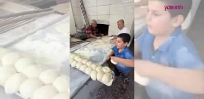 8 yaşındaki çocuk "maşallah" dedirtti! Hamur açma becerisi sosyal medyada viral oldu