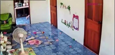 Dev kertenkele büyük paniğe sebep oldu! Kertenkeleyi gören büyükanne hemen...