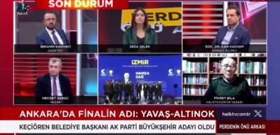 Halk Tv yazarından AK Parti'nin Ankara adayına canlı yayında &ouml;vg&uuml;! 
