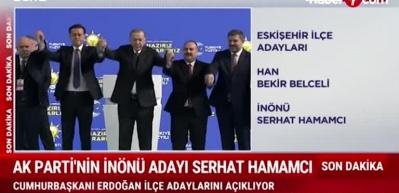 Erdoğan Eskişehir Odunpazarı'nın adayını a&ccedil;ıkladı