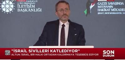 İletişim Başkanı Fahrettin Altun soykırım yapan İsrail'e tepki g&ouml;sterdi
