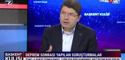 Adalet Bakanı Tun&ccedil;, deprem b&ouml;lgesinde yapılan &ccedil;alışmaları anlattı