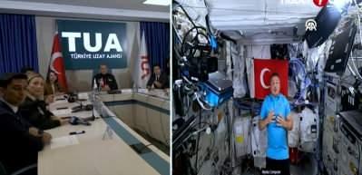Astronot Alper Gezeravcı ile uzaydan 4. bağlantı! "En &ccedil;ok &ouml;zlediğim yemek g&uuml;ve&ccedil;"