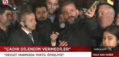 Canlı yayında depremzedelerden Halk TV'ye soğuk duş... 
