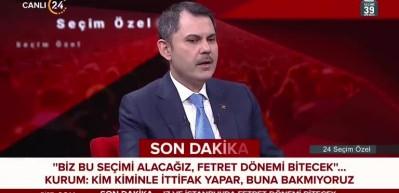 Murat Kurum, canlı yayınında son anket sonu&ccedil;larını paylaştı